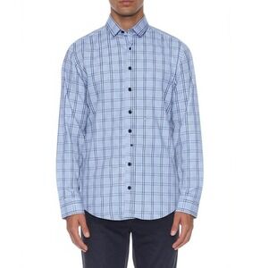 Nick Graham Shirt Mens‎ XL Long Light Blue Plaid  Modern Fit Button Up NWT